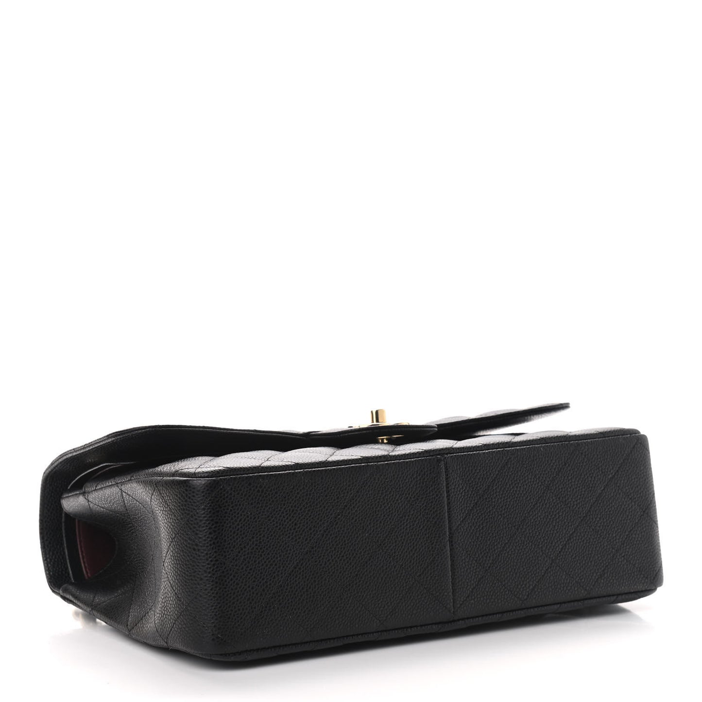 Caviar Quilted Jumbo Double Flap Black