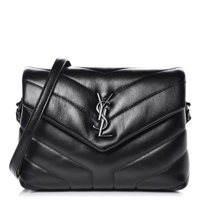 Saint Laurent Calfskin Y Quilted Monogram Toy Loulou Crossbody Bag Black 1 of 8
