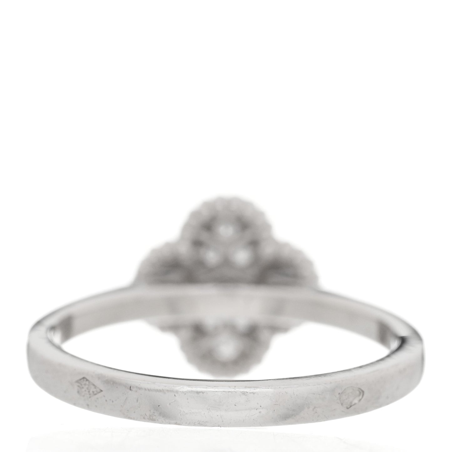 18K White Gold Diamond Sweet Alhambra Ring 50 5.25