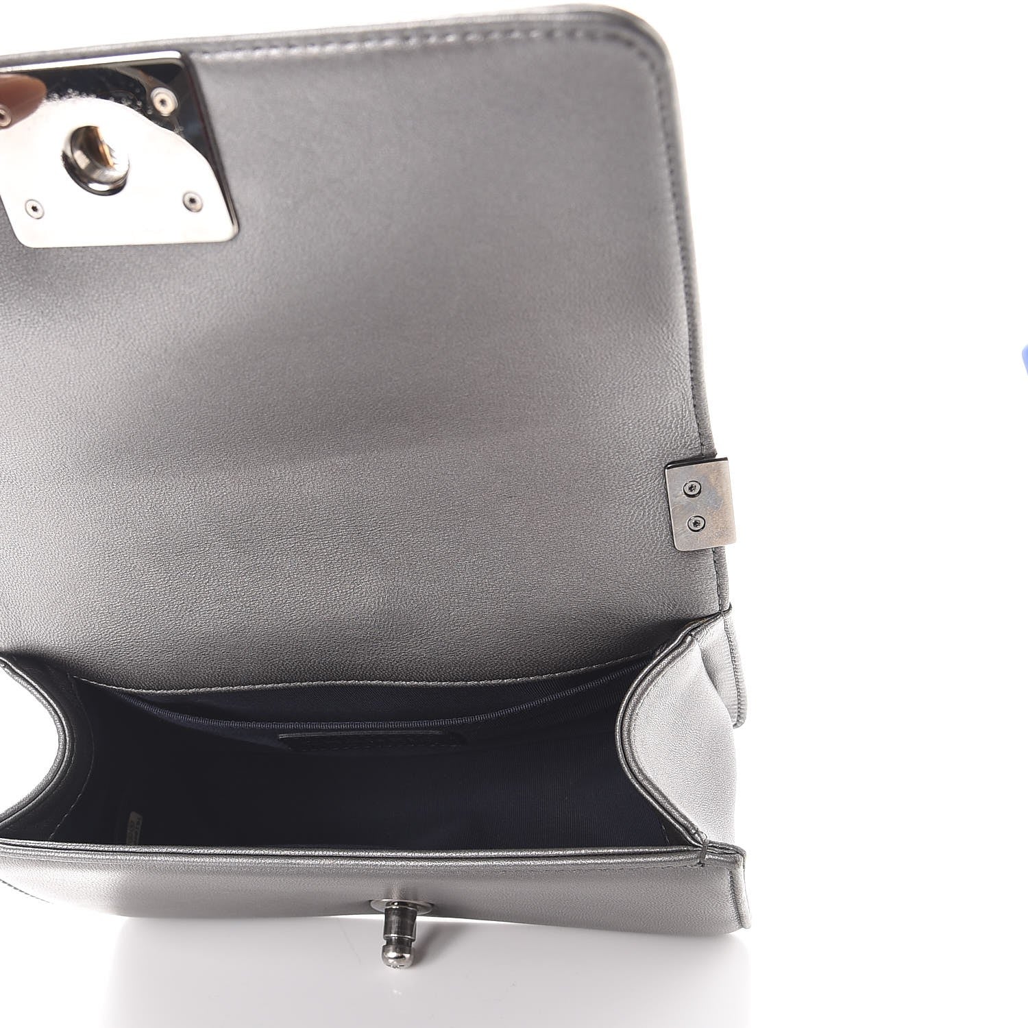 Chanel Lambskin Embossed Small Cube Boy Flap Grey 7 of 7