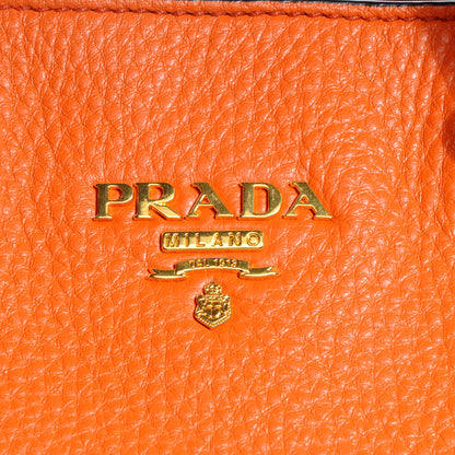 Prada Vitello Daino Leather Shopping Tote Papaya 10 of 10