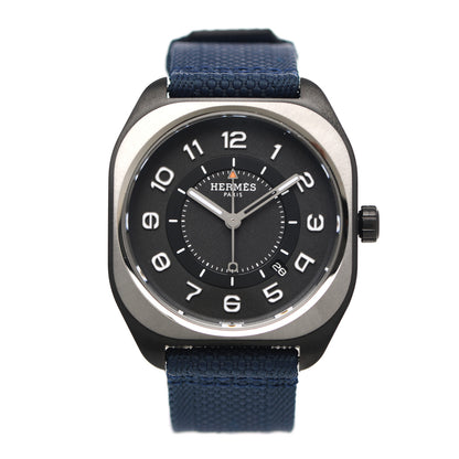 Hermes DLC Coated Titanium Nylon 39mm H08 Automatic Watch Bleu Abysse 1 of 7
