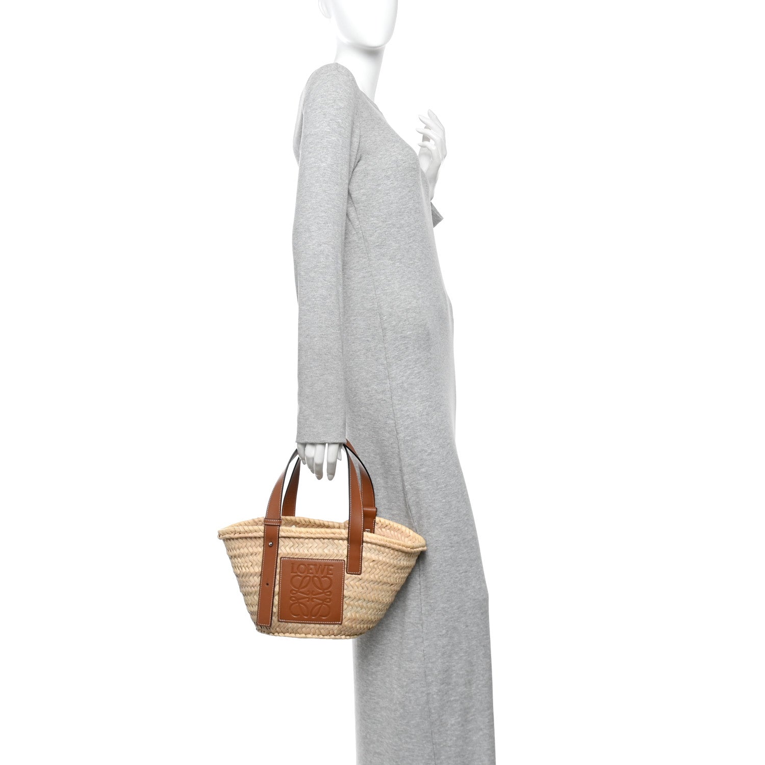 Loewe Raffia Small Basket Tote Bag Natural Tan 2 of 13
