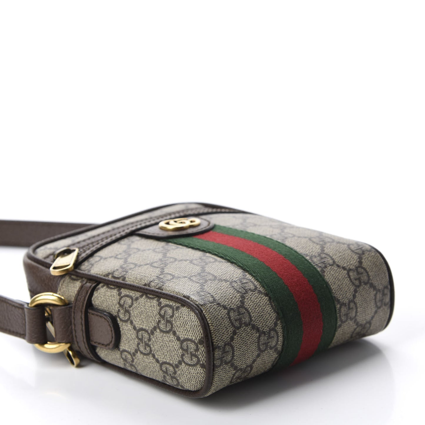 GG Supreme Monogram Web Mini Ophidia Messenger Brown