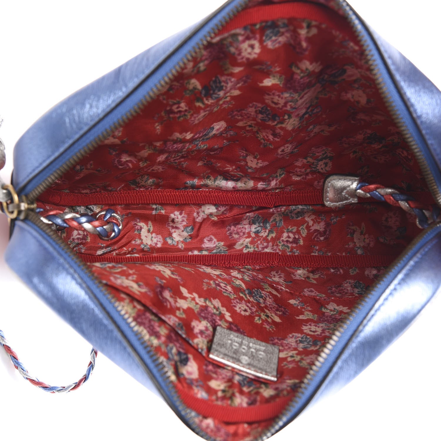 Gucci Laminated Nappa Trapuntata Small Zumi Shoulder Bag Rosso Marine Argento 5 of 10