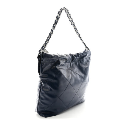 Chanel Shiny Calfskin Quilted Small Chanel 22 Navy 4 of 12