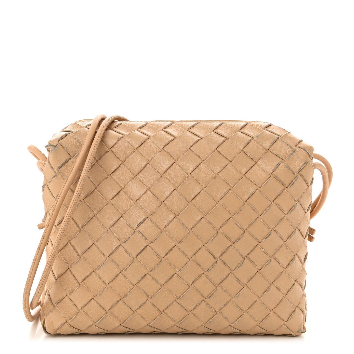 Nappa Intrecciato Small Loop Camera Bag Almond