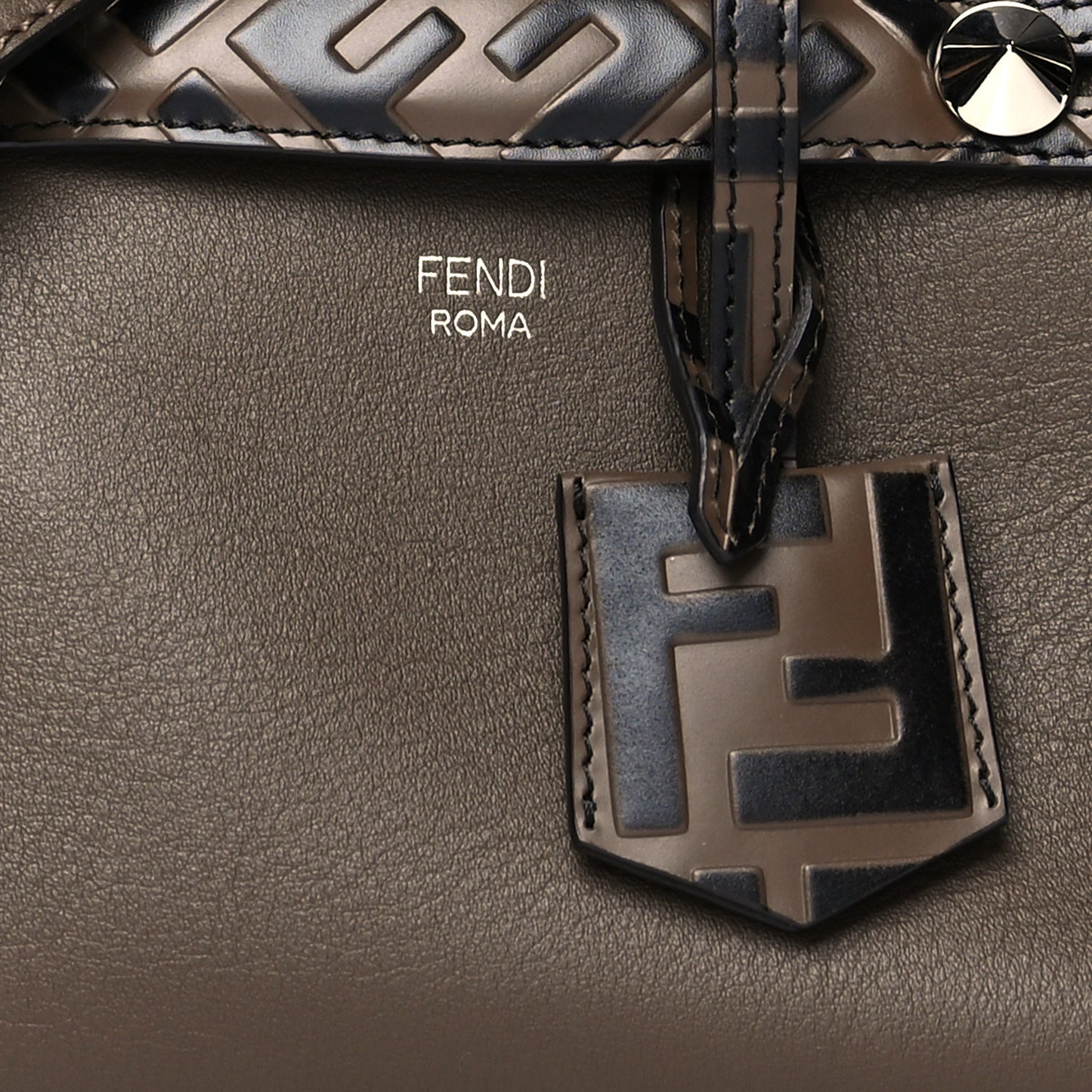 Vitello Dolce Bi-Color FF 1974 Embossed Mini By The Way Boston Bag Maya Black