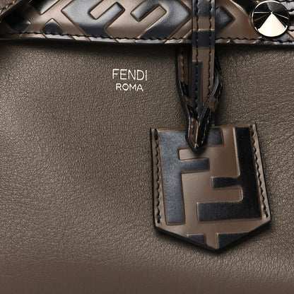 Fendi Vitello Dolce Bi-Color FF 1974 Embossed Mini By The Way Boston Bag Maya Black 9 of 13