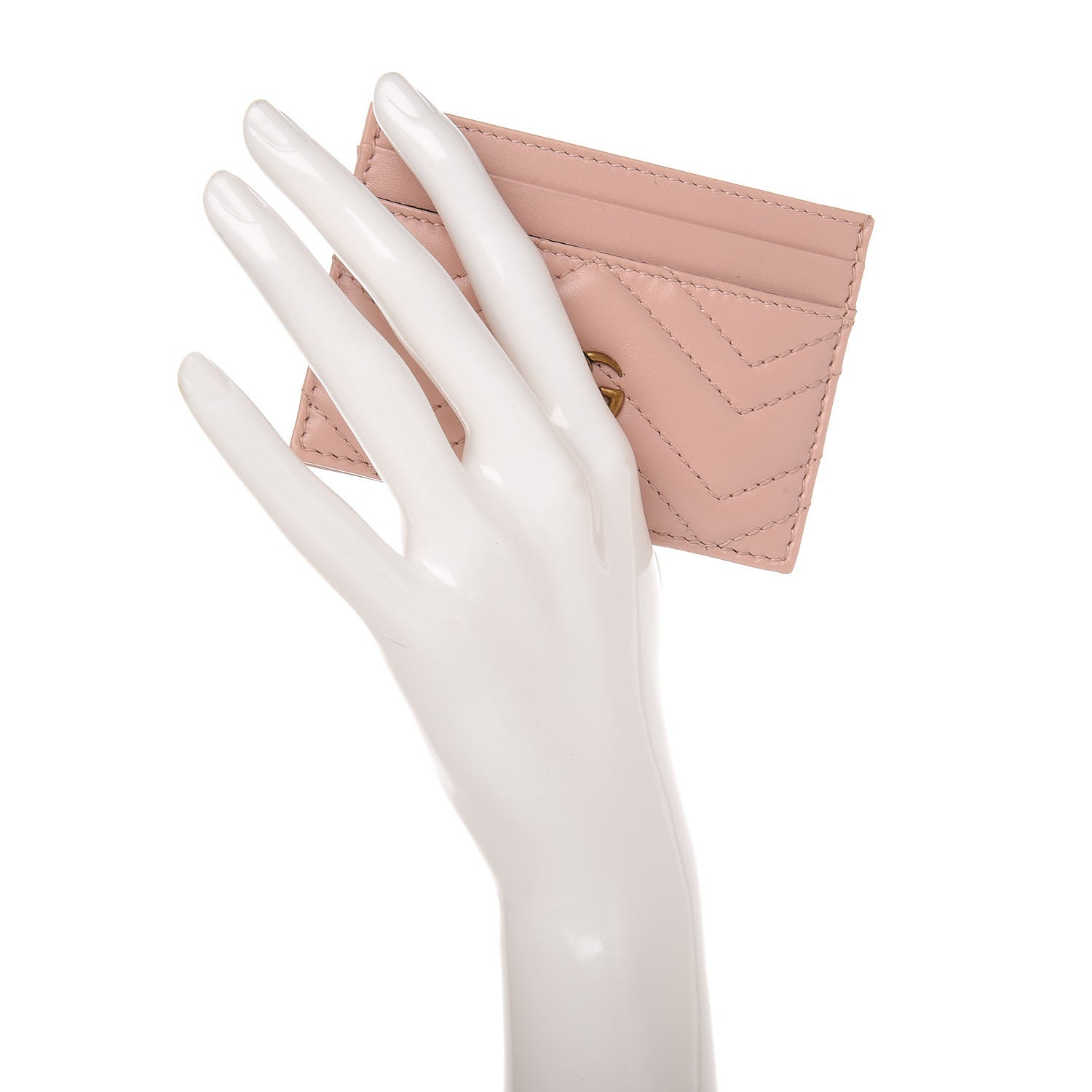 Gucci Calfskin Matelasse GG Marmont Card Holder Perfect Pink 2 of 7