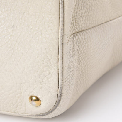 Gucci Pebbled Calfskin Twill Medium Top Handle Satchel White 19 of 19