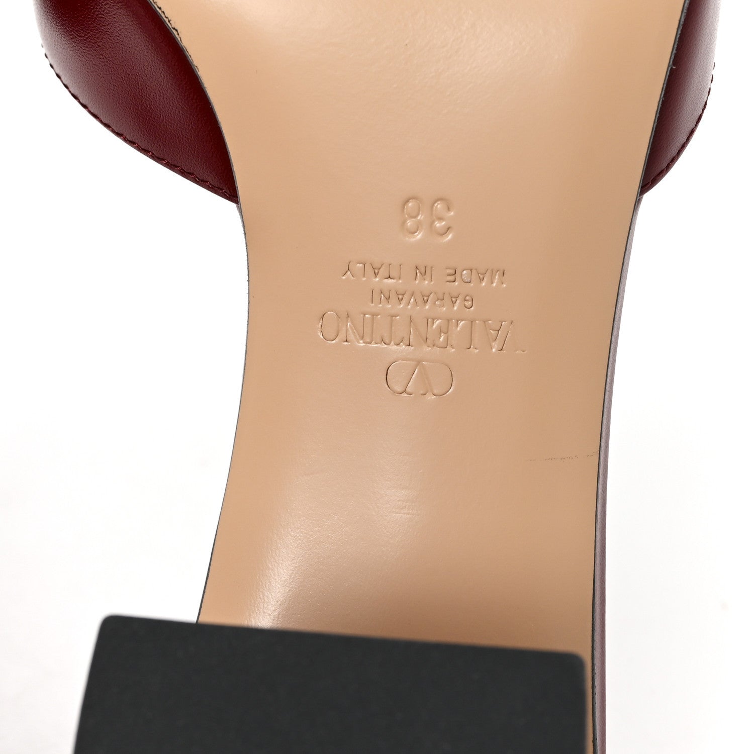 Valentino Garavani Calfskin VLogo 45mm Slide Sandals 38 Brick 7 of 9