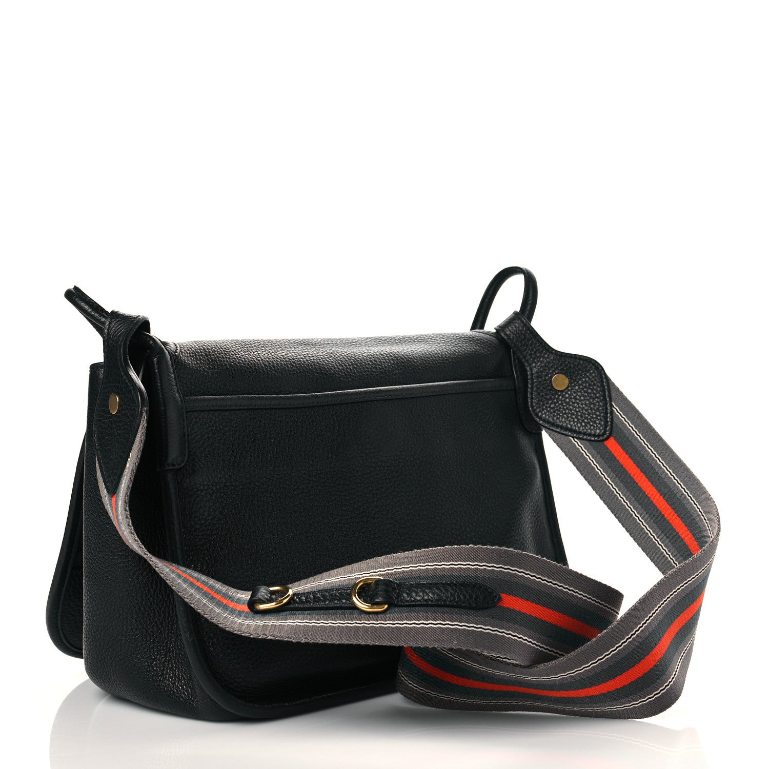 Prada Vitello Daino Logoi Embossed Flap Crossbody Black 2 of 10