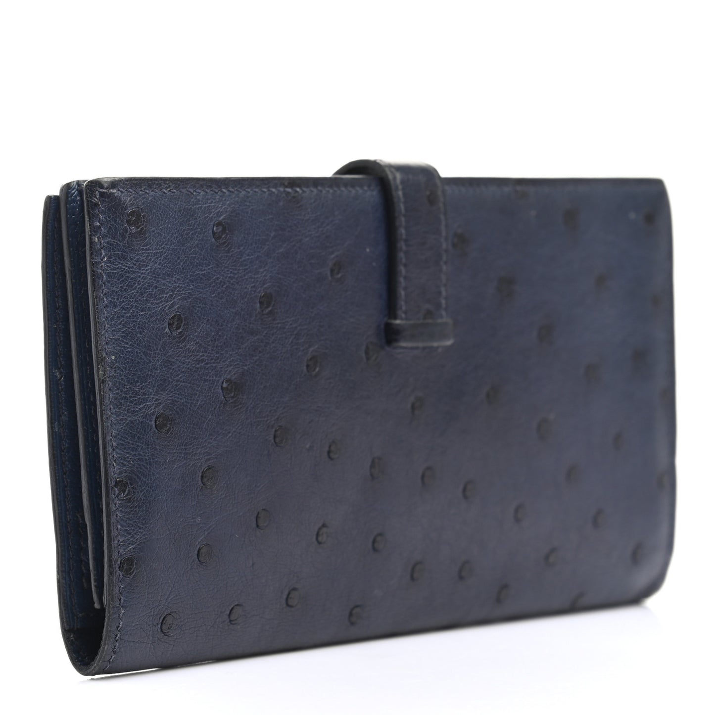 Ostrich Bearn Wallet Bleu Saphir