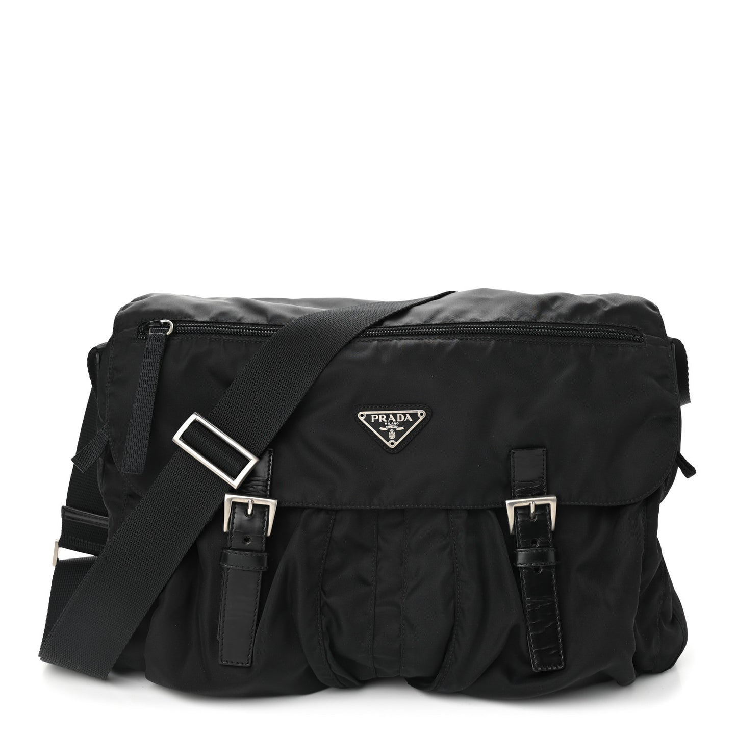 Tessuto Nylon Vela Messenger Bag Black