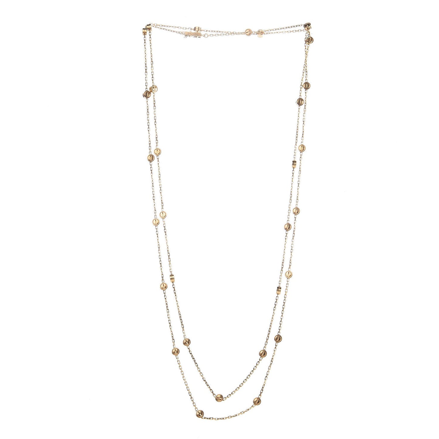 18K Yellow Gold Long Station LOVE Necklace