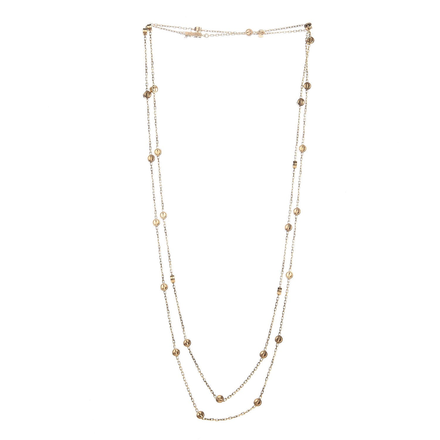 Cartier 18K Yellow Gold Long Station LOVE Necklace 2 of 7