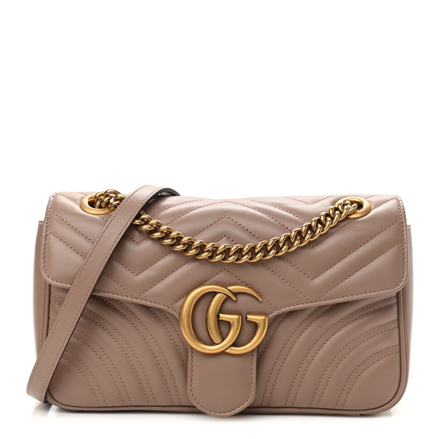 Gucci Calfskin Matelasse Small GG Marmont Shoulder Bag Porcelain Rose 1 of 11