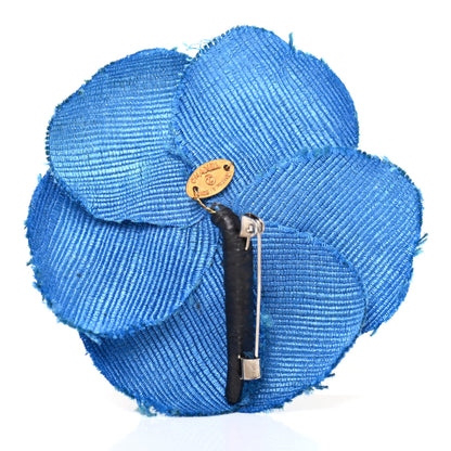 Chanel Denim Camellia Pin Brooch Navy Black 2 of 4