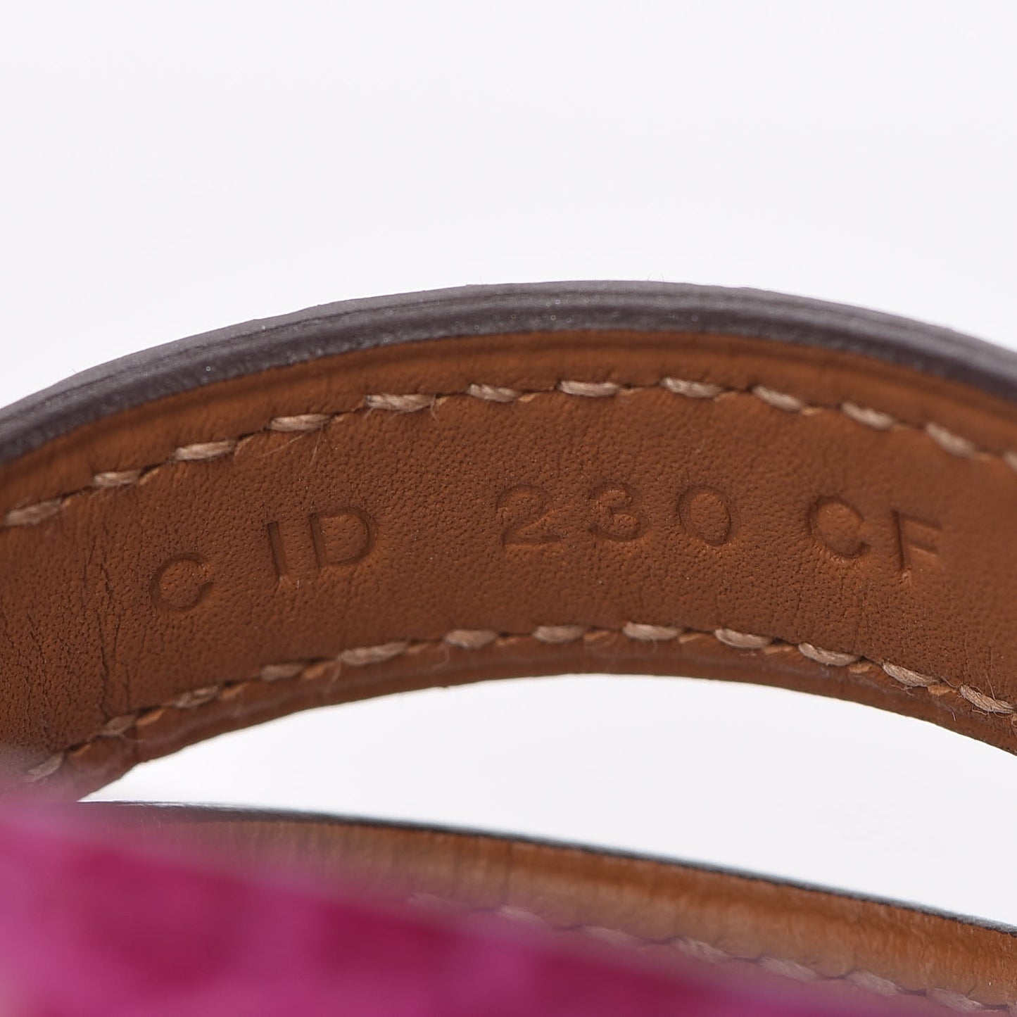 Shiny Alligator Kelly Double Tour Bracelet T1 Rose Pourpre