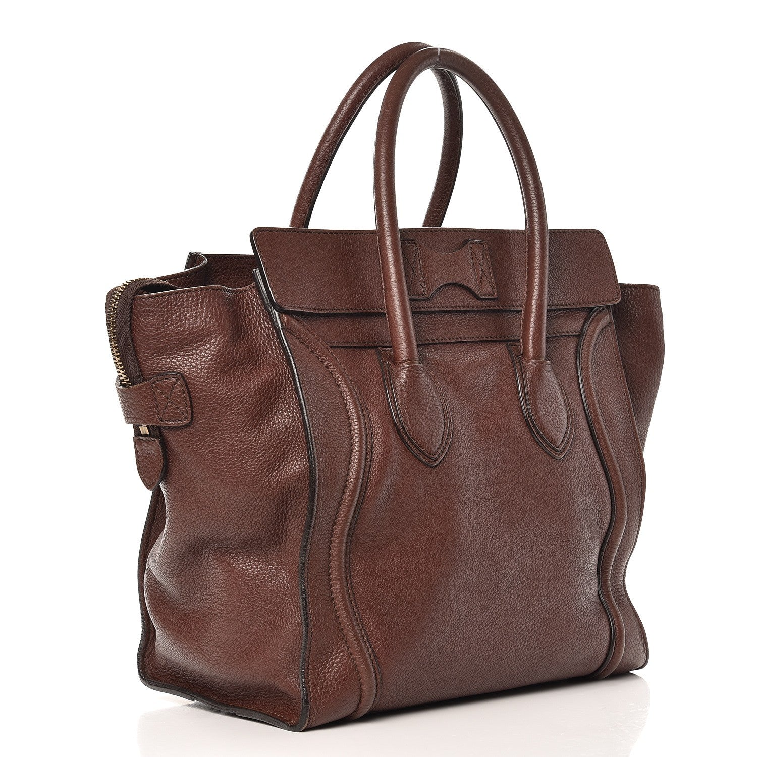 Celine Pebbled Calfskin Mini Luggage Chocolate 3 of 12