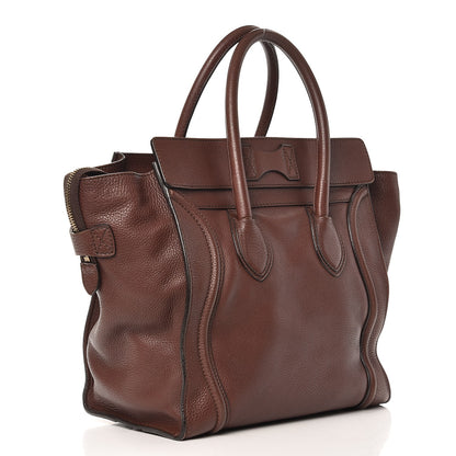 Celine Pebbled Calfskin Mini Luggage Chocolate 3 of 12
