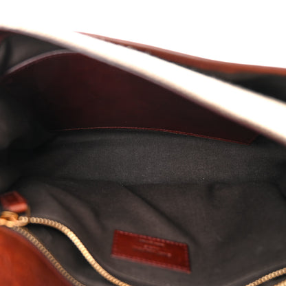 Saint Laurent Cotton Canvas Vintage Calfskin Monogram Medium Niki Chain Satchel Natural Chocolate 5 of 13