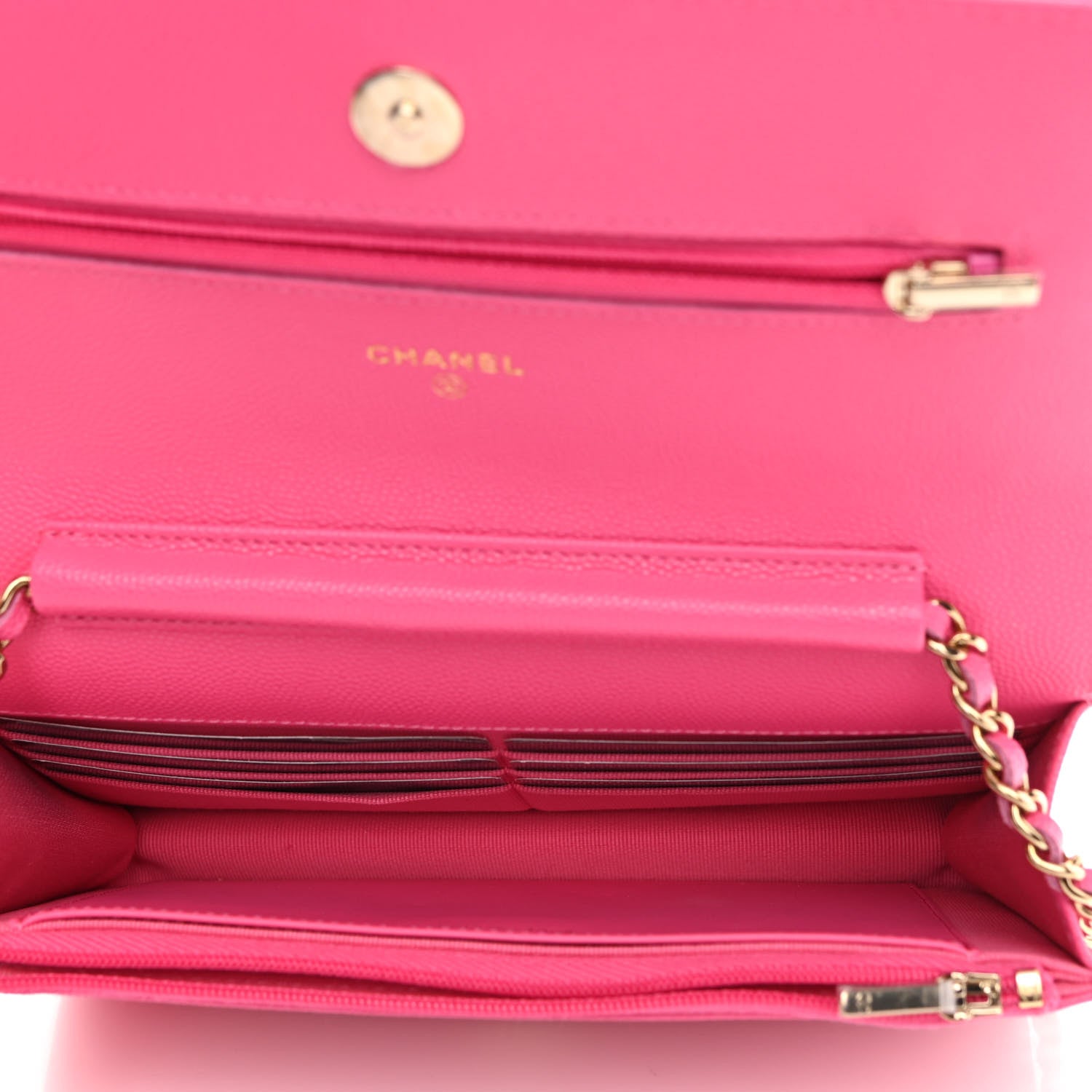 Chanel Caviar Quilted Wallet On Chain WOC Fuchsia 5 of 13