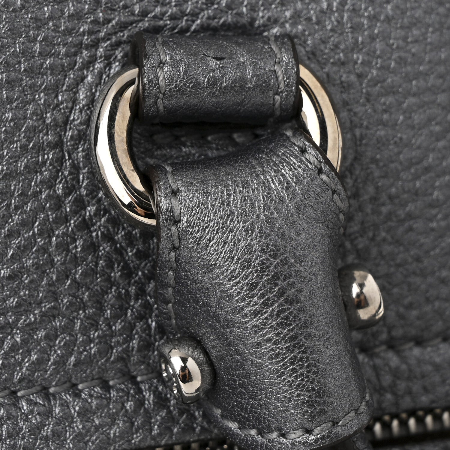 Salvatore Ferragamo Grained Calfskin Large Sofia Convertible Tote Acciaio 10 of 11