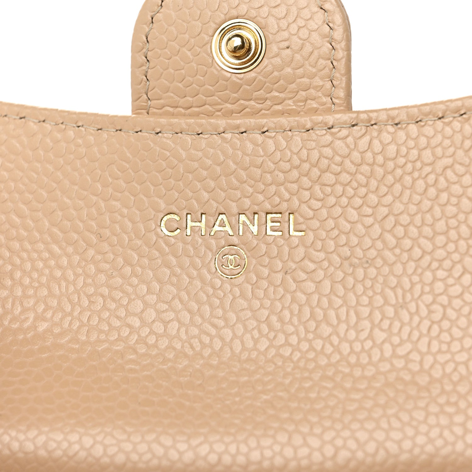Chanel Caviar Quilted Flap Card Holder Wallet Beige 6 of 8