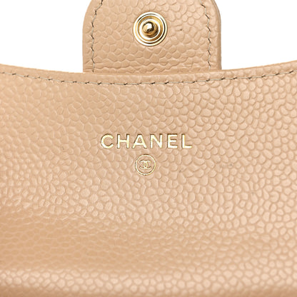Chanel Caviar Quilted Flap Card Holder Wallet Beige 6 of 8