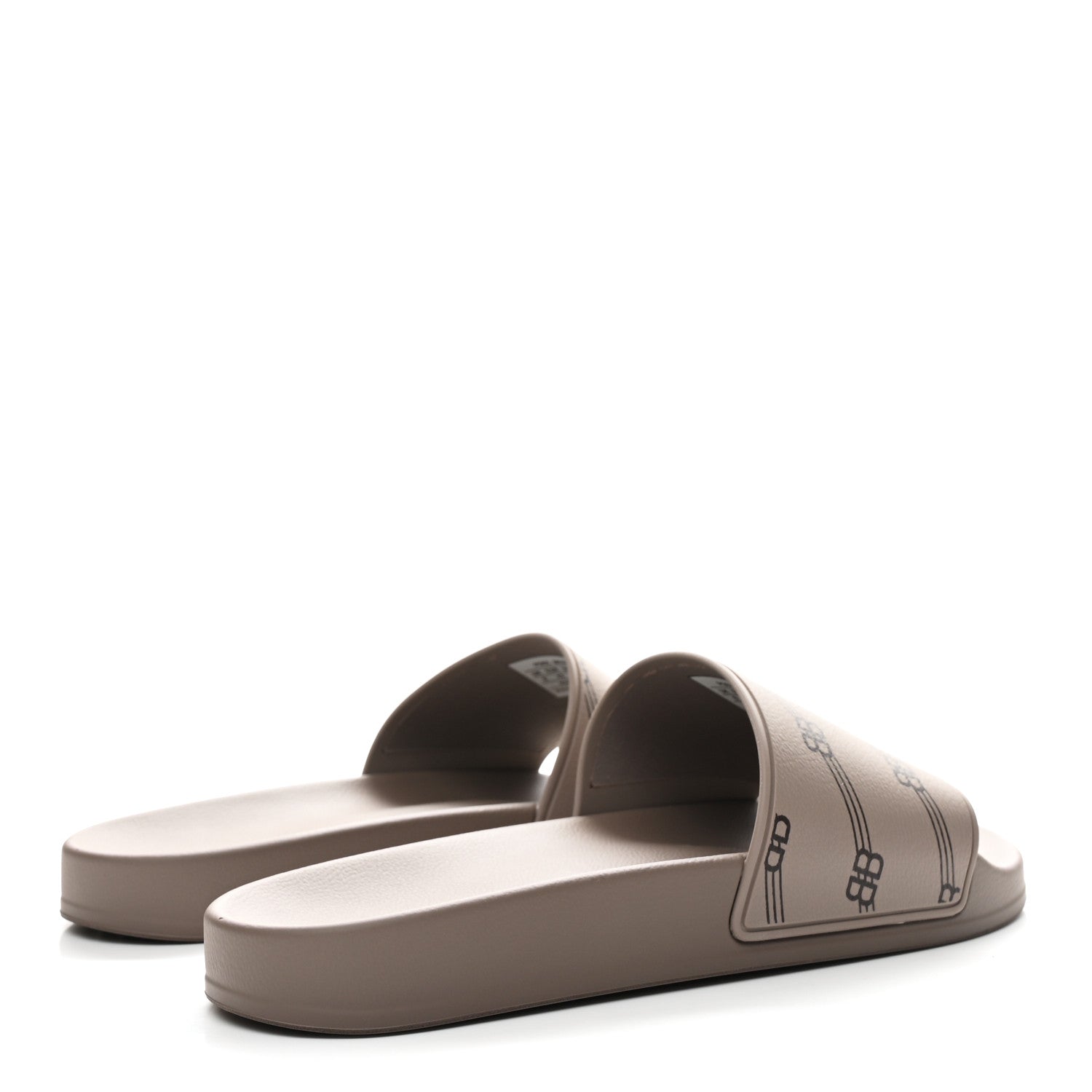 Balenciaga Rubber Allover Logo Mens Pool Slide Sandals 42 Dark Mink 5 of 9