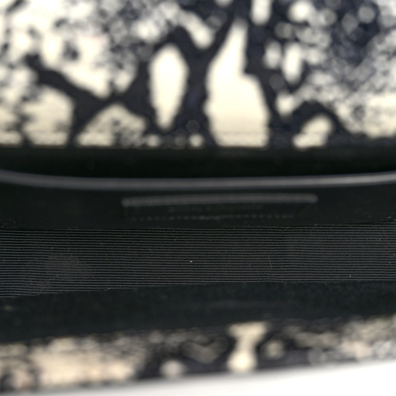 Saint Laurent Calfskin Snakeskin Embossed Classic Monogram Cassandre Clutch Beige Black 5 of 13