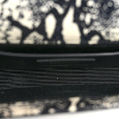 Saint Laurent Calfskin Snakeskin Embossed Classic Monogram Cassandre Clutch Beige Black 5 of 13