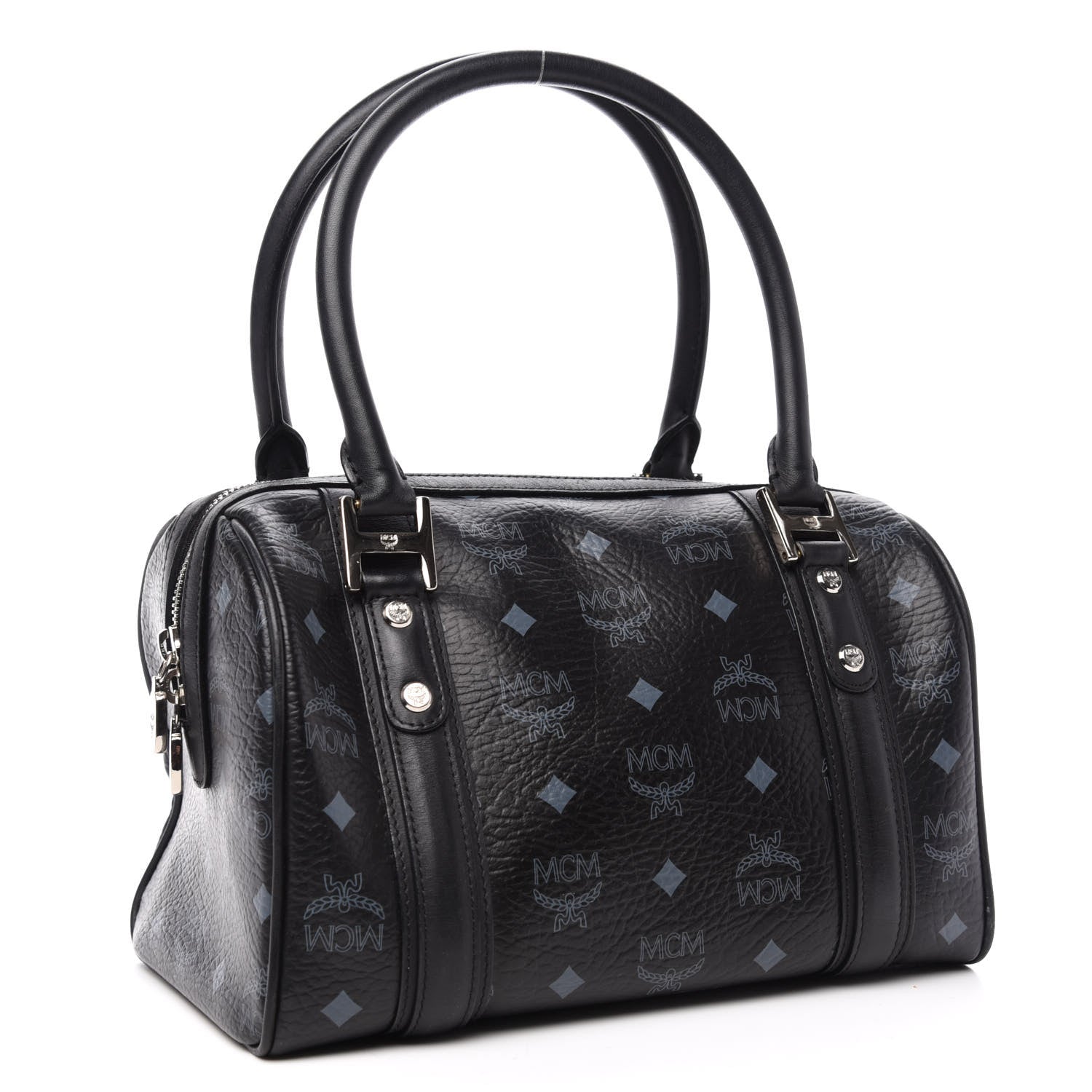 MCM Visetos Small Boston Bag Black 3 of 13