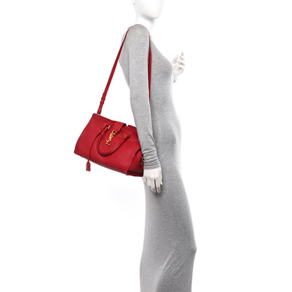 Saint Laurent Calfskin Small Monogram Cabas Lipstick Red 2 of 25