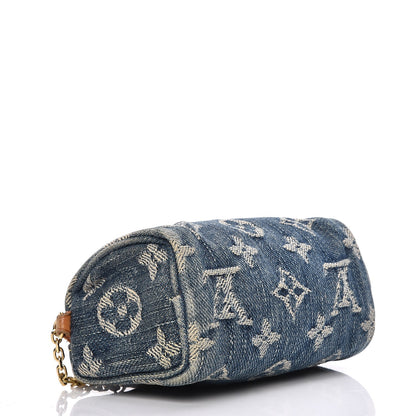 Louis Vuitton Monogram Denim Pochette Speedy PM Key Holder Blue 4 of 8