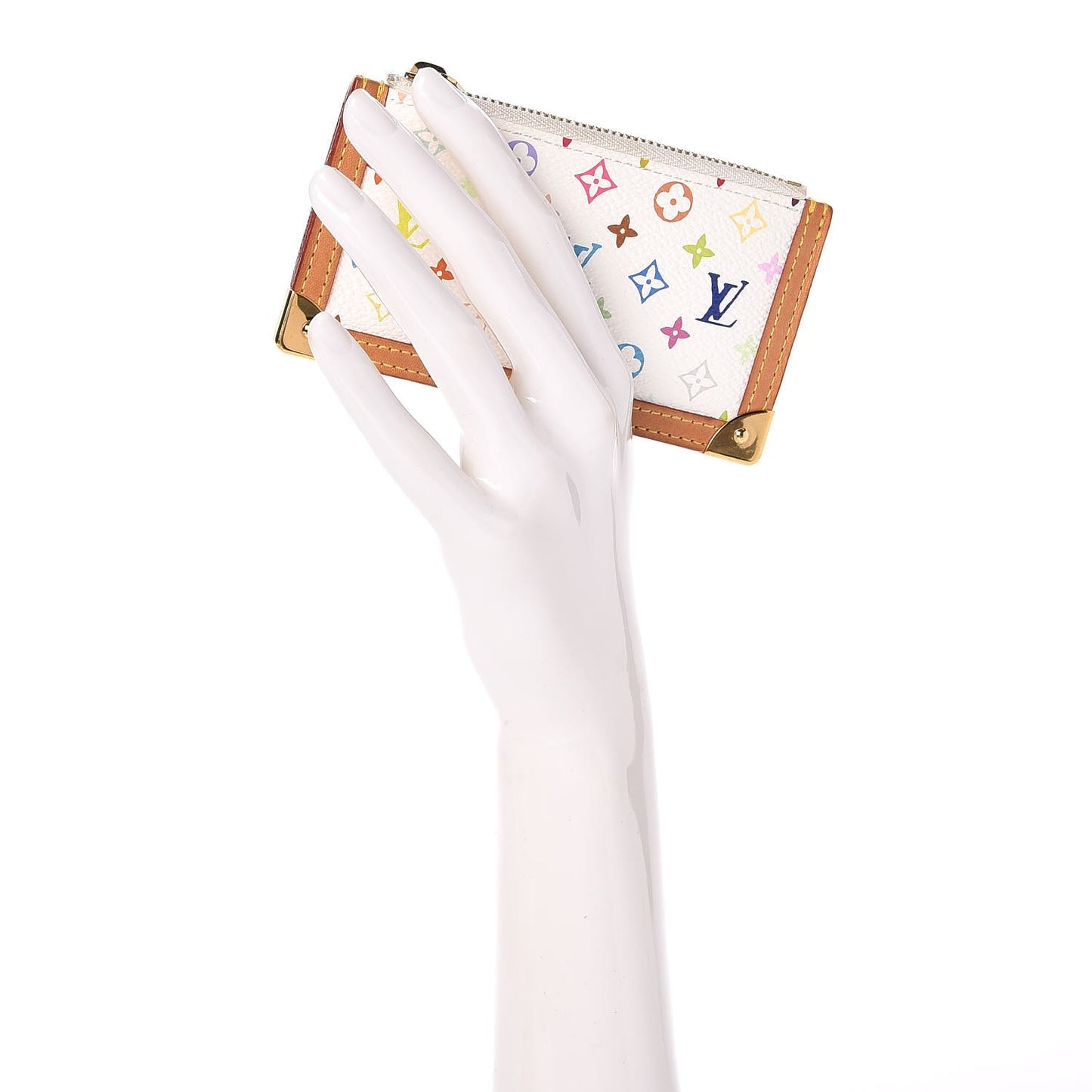 Monogram Multicolor Key Pouch White