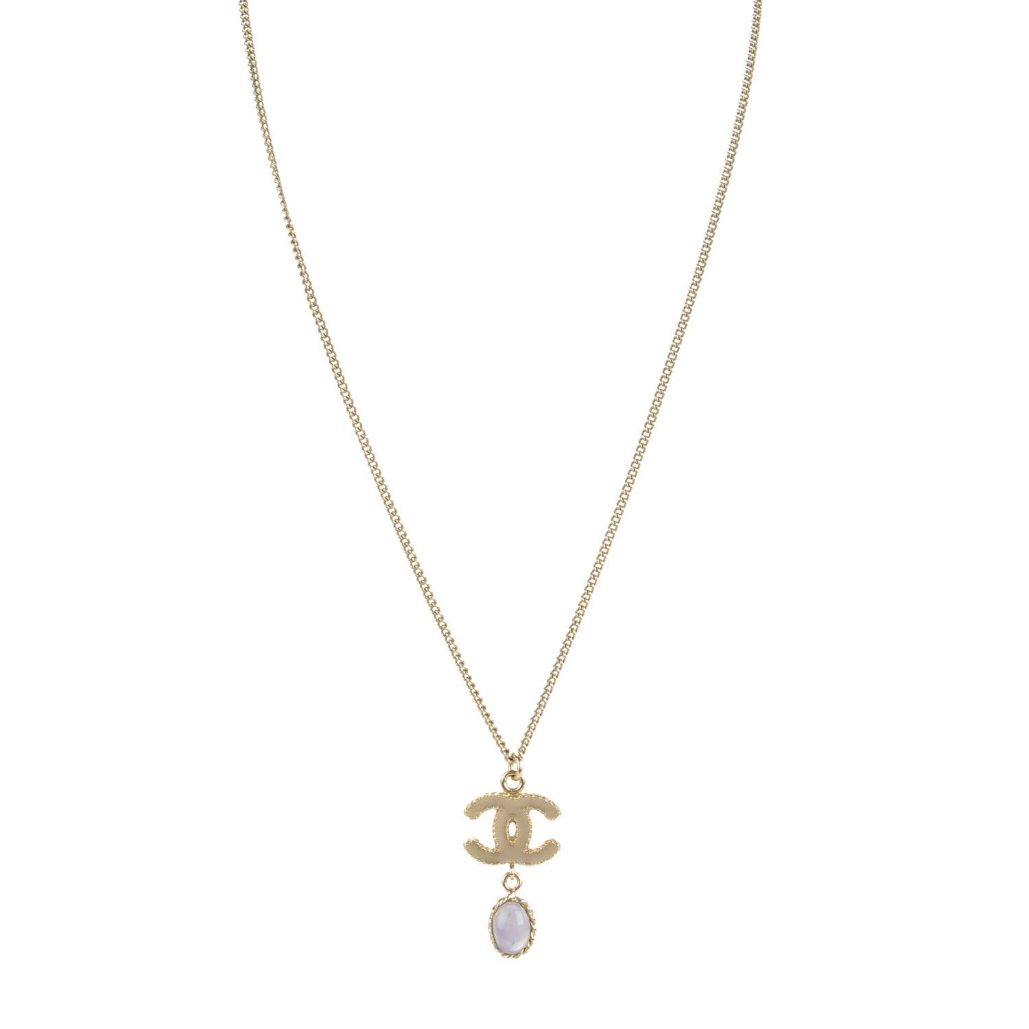 Chanel Enamel CC Drop Necklace Gold 1 of 5
