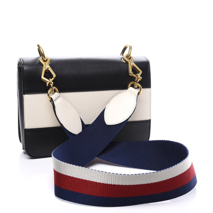 Gucci Calfskin Sylvie Web Queen Margaret Shoulder Bag Mystic White Black 2 of 10