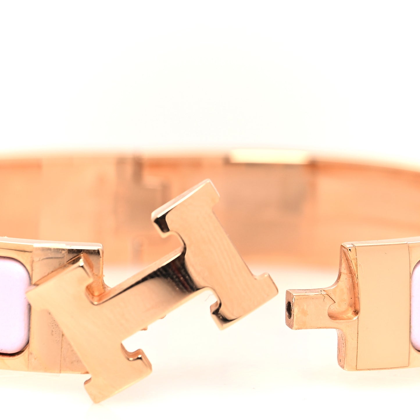 Enamel Narrow Clic Clac H Bracelet PM Rose Candeur