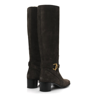 Hermes Suede Calfskin Justine 50 Boots 37 Ecorce 5 of 13