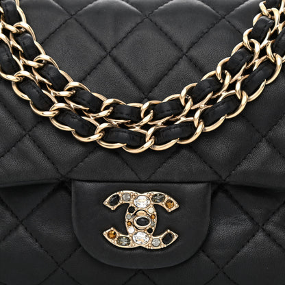 Chanel Lambskin Quilted Medium Precious Jewel Single Flap Black 7 of 12