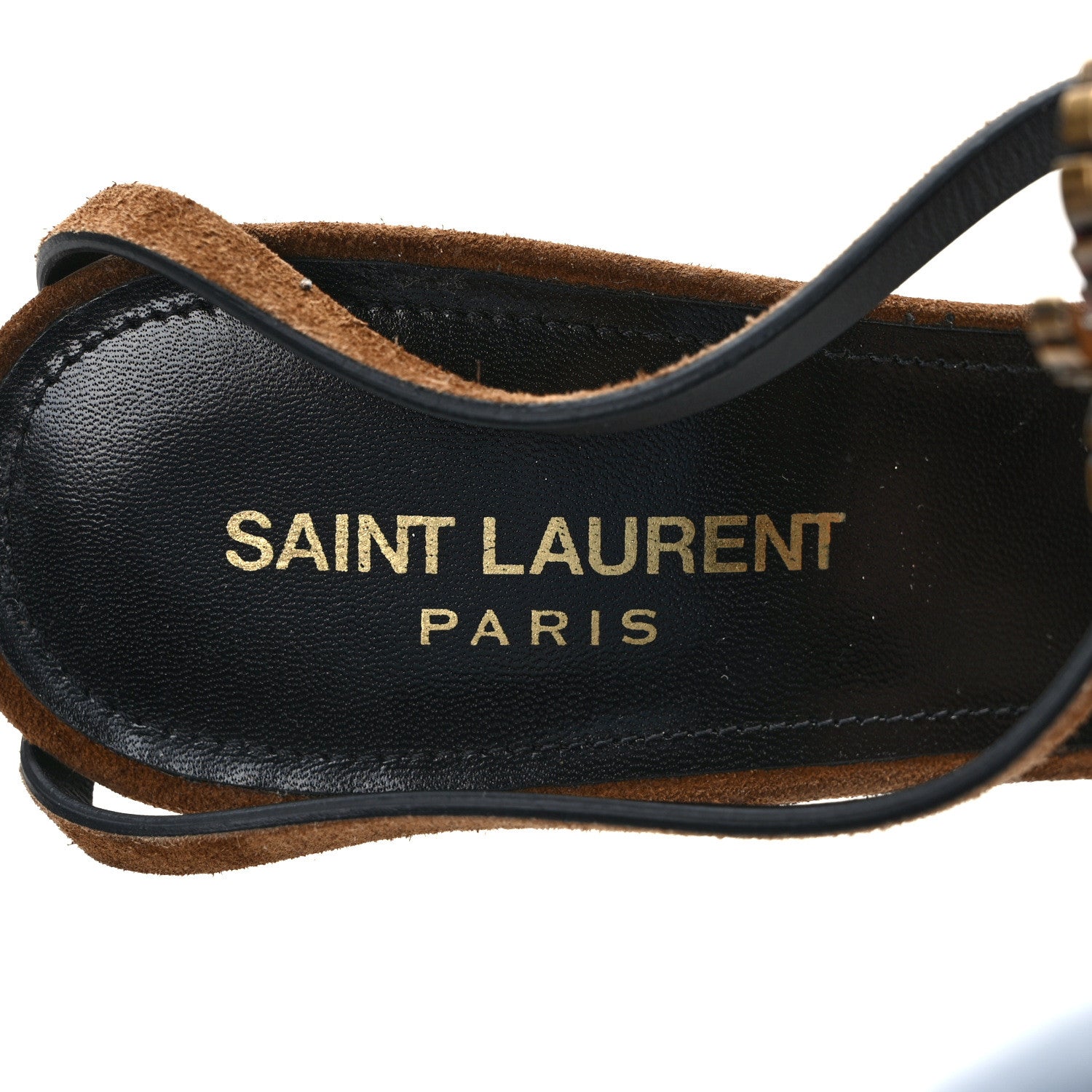 Saint Laurent Suede Cassandra 100 Sandals 38 Brown 7 of 7