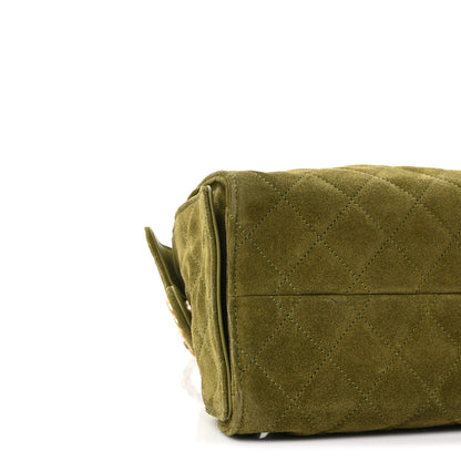 Chanel Suede Quilted Small Chanel 25 Handbag Khaki 9 of 10