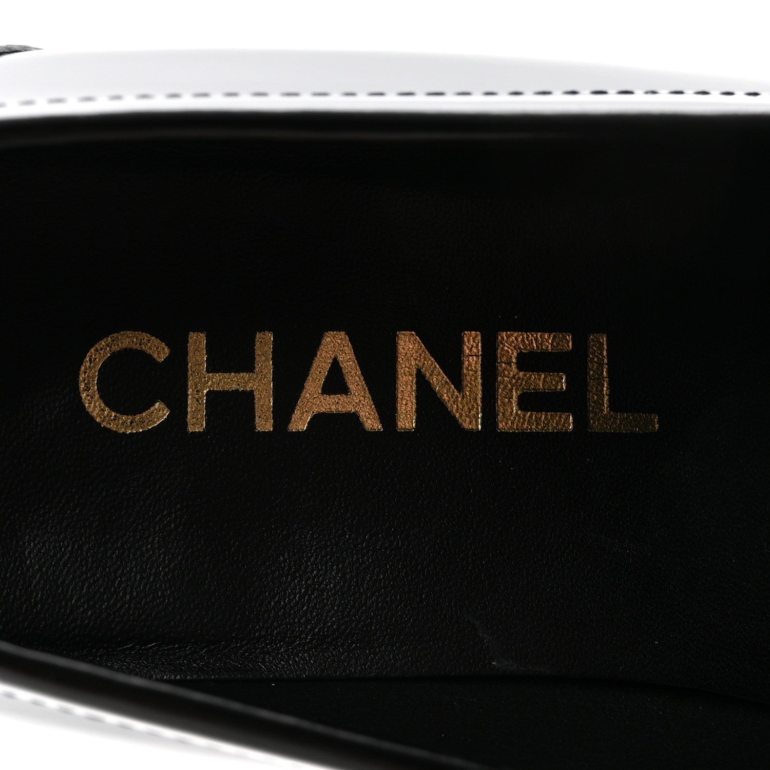 Chanel Shiny Calfskin Logo Loafers 37.5 Black 8 of 9