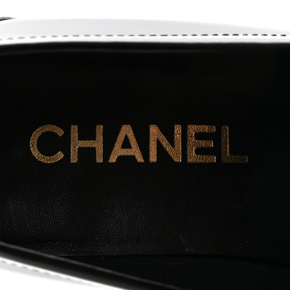 Chanel Shiny Calfskin Logo Loafers 37.5 Black 8 of 9