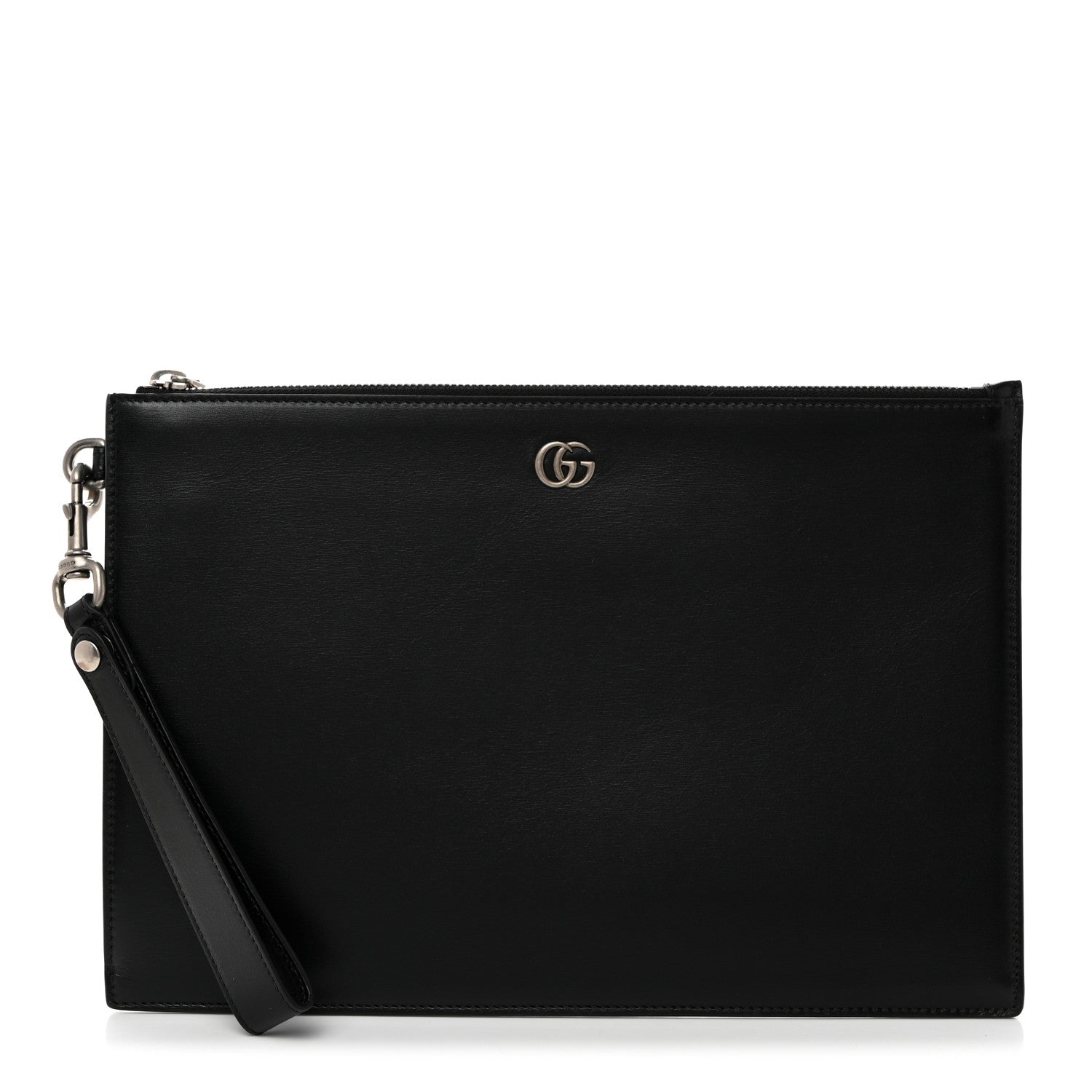 Gucci Calfskin GG Marmont Zip Pouch Black 1 of 7