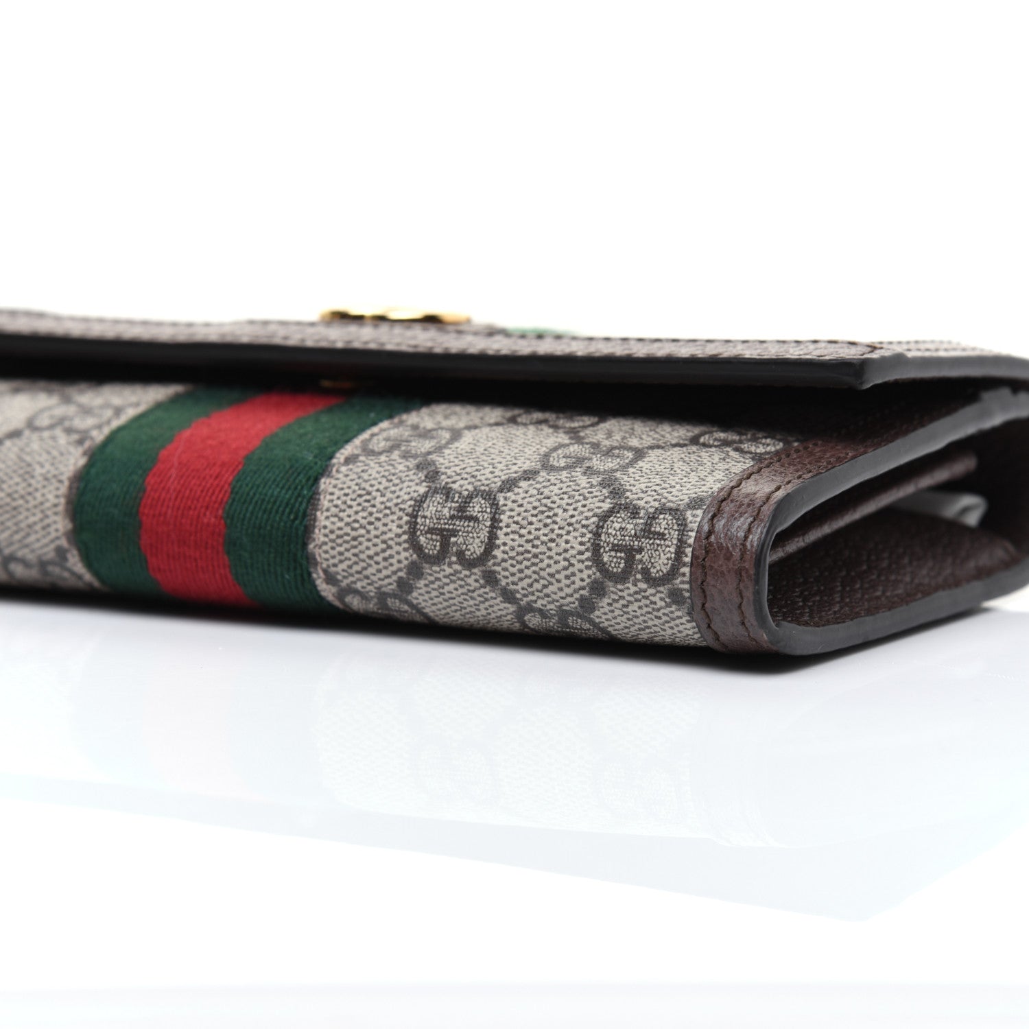 Gucci GG Supreme Monogram Web Ophidia Continental Wallet Brown 7 of 11