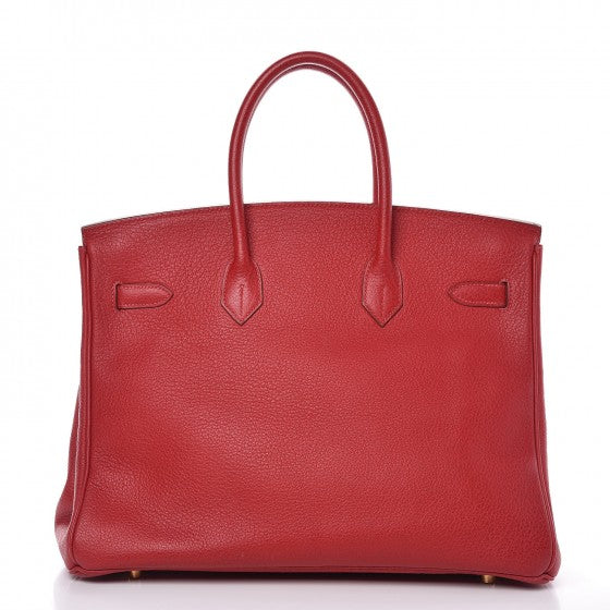 Buffle Skipper Birkin 35 Rouge Casaque